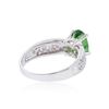 Image 3 : 14KT White Gold 2.50 ctw Tsavorite and Diamond Ring