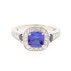 Image 1 : 14KT White Gold 1.39 ctw Tanzanite, Sapphire and Diamond Ring