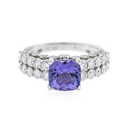 18KT White Gold 2.30 ctw Tanzanite and Diamond Ring