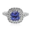 Image 1 : 14KT White Gold 1.47 ctw Tanzanite and Diamond Ring
