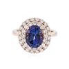 Image 1 : 14KT Rose Gold 2.93 ctw Tanzanite and Diamond Ring