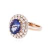 Image 2 : 14KT Rose Gold 2.93 ctw Tanzanite and Diamond Ring