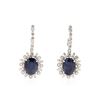 Image 1 : 14KT White Gold 11.64 ctw Sapphire and Diamond Earrings