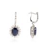 Image 2 : 14KT White Gold 11.64 ctw Sapphire and Diamond Earrings