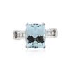 Image 1 : 14KT White Gold 4.93 ctw Aquamarine and Diamond Ring
