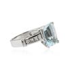 Image 2 : 14KT White Gold 4.93 ctw Aquamarine and Diamond Ring