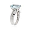 Image 3 : 14KT White Gold 4.93 ctw Aquamarine and Diamond Ring