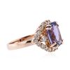 Image 2 : 14KT Rose Gold 3.30 ctw Tanzanite and Diamond Ring