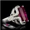 Image 2 : ONE CENTER CUSHION CUT RUBELLITE TOURMALINE TW 15.26CTS