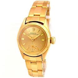 24mm Lady Rolex 18K Yellow Gold Oyster Perpetual Case with 14K Yellow Gold Band. Style 6509