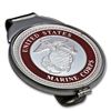 Image 1 : U.S. Marines Enameled Silver Round - Money Clip (Silvertone)