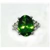 Image 1 : PERIDOT 5.29CT, 14K W/G RING 5.30GRAM / DIAMOND RD 0.22CT