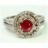 Image 1 : Ruby 1.08Ct / Diamond 0.84Ct  / 14K White Gold Ring 4.91 Gram