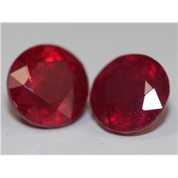 Pair of Round Ruby Loose Stones 3.0 ctw or over