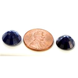 17 ct & up Blue Sapphire Round Shaped ctw 17.03 2Pcs