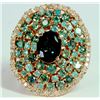 Image 1 : ALEXANDRITE 1.86CT / PARAIBA TOURMALINE 0.57CT / DIAMOND 0.57CT / 18K ROSE GOLD RING 15.32GRAM