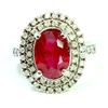 Image 1 : Ruby 4.59CT Approx / Diamond 0.59CT / 14K White Gold Ring 7.00 Gram Approx