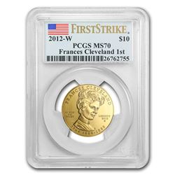 2012-W 1/2 oz Frances Cleveland - 1st Term PCGS MS-70 (FS)