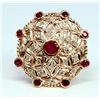 Image 1 : Ruby 1.19 ct & Diamond 0.48 ct Ring 10.19gr 14K Rose Gold