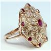 Image 2 : Ruby 1.19 ct & Diamond 0.48 ct Ring 10.19gr 14K Rose Gold