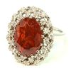 Image 3 : Hessonite Garnet 8.84CT / Diamond 0.47CT / 14K White Gold Ring 6.13 Gram