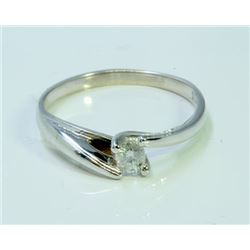 Diamond 0.13 ct Ring 14Kt White Gold 1.61 gr