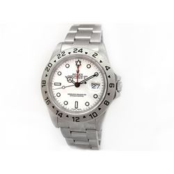 Gents Rolex Stainless Steel Oyster Perpetual Explorer II Watch. White Dial. Stainless Steel Fixed Be