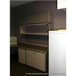 U-SHAPED OFFICE DESK W/ SHELFS AND CABINETS
