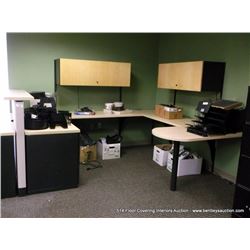 COMPUTER CUBICAL W/ DESK SHELFS & CABINET 2X THE MONEY