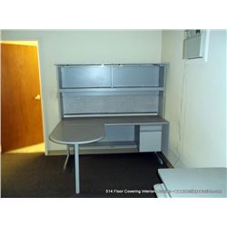 COMPUTER DESK W/ SHELF AND CABINET