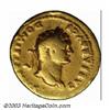 Image 1 : Domitian as Caesar, 69-81 A.D., AV aureus (6.91 g), 77/8 A.D., Laureate head, right/She-wolf, sta...