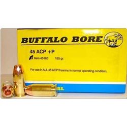 1 CASE=12 BOXES BUFFLO BR 45ACP+P 185GR JHP 20/240 651815451862