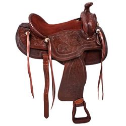 NEW!!! Sale Tooled Comfy Padded Leather Saddle 16 17 [8131A]