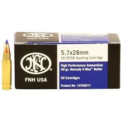 HALF CASE=20 BOXES Federal, Self Defense, 5.7x28MM, 40 Grain, V-Max Blue Tip 818513003612