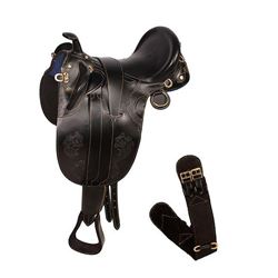NEW!!! Black Australian Saddle Horn Stirrups Over Girth 18 19 20 [2400A]