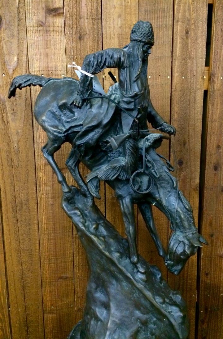 "After" Remington Large Bronze Statue titled "The Mountain Man"