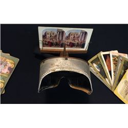 Antique Stereoscope 3-D Viewer With Cards