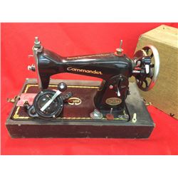 Vintage Commander Deluxe Sewing Machine With Case