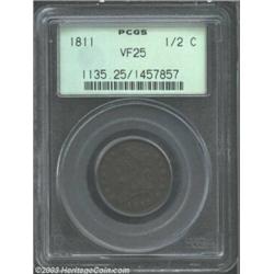1811 1/2 C VF25 PCGS.