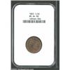 Image 1 : 1855 1/2 C MS64 Red and Brown NGC.