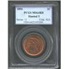 Image 1 : 1856 1C Slanted 5 MS64 Red PCGS.