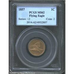 1857 1C MS62 PCGS.