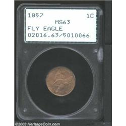 1857 1C MS63 PCGS.