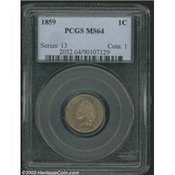 1859 1C MS64 PCGS.