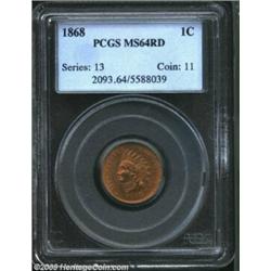 1868 1C MS64 Red PCGS.