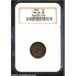1869 1C MS64 Brown NGC.
