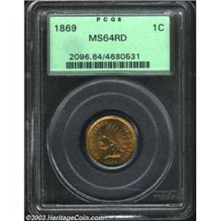 1869 1C MS64 Red PCGS.