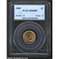 1869 1C MS64 Red PCGS.