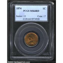 1874 1C MS64 Red PCGS.