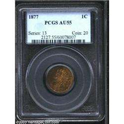 1877 1C AU55 PCGS.